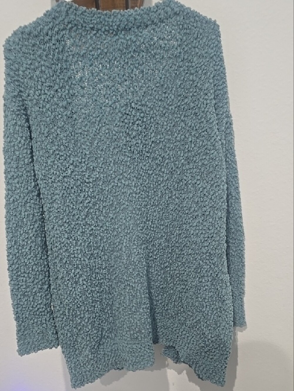 Listicle Teal Open-Front Plush Cardigan - Picture 2 of 3